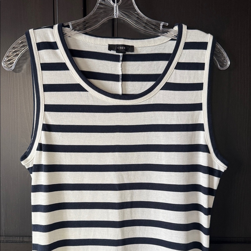 J. Crew Navy and White Striped Maxi dress Small NWOT - Picture 3 of 8